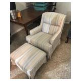 Upholstered Arm Chair W/ Matching Ottoman