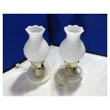 Underwriter Labatory Portable Milk Glass Hobnail L