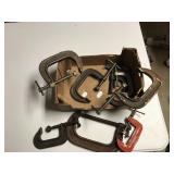 Box of Various Sized C-Clamps