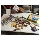 Selection of Wooden Blocks, Puzzles, Work Books &