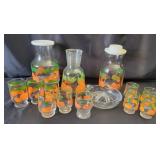 Vtg Libbey Orange Juice Decanters & Juice Tumblers