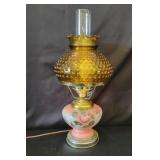 Vintage Style Hurrican Handpainted Lamp - Works