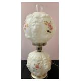 Vintage Hurricane Glass Lamp - works