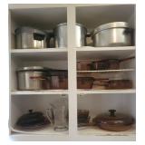 Cabinet of Glass Bakeware Pcs, Pots++