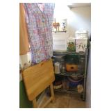 Shelf of Canisters, Jars, 2 Aprons, TV Tray++