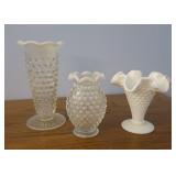 3 Pcs Hobnail Vases