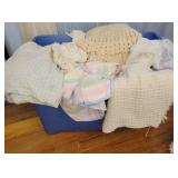 Box of Table Linens, Bed Linens, Curtains