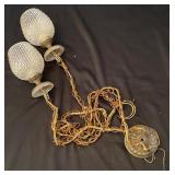 Antique Double Hanging Light Fixture