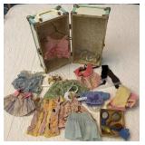 Vintage Doll Trunk with Doll Clothes