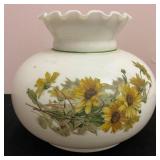 Hand Painted Ruffled Top Glass Lamp Shade