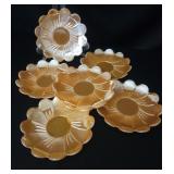 MidCentury Orange Opalecent Plates