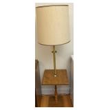 MCM Wood Side Table Lamp - works