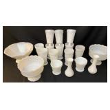 Milk Glass Water Goblets, Vases & Candy Dishes