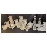 Mixed Variety of Clear Cut Glass Pieces