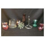 8 Pcs Unique Hand Blown Bud Vases