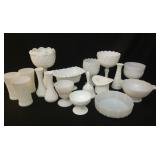 Assortment of Milk Glass