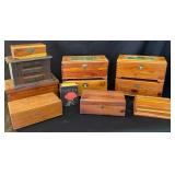 Large Collection of Wood Jewelry Boxes