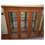 Wooden Glass Front Lighted Display Cabinet