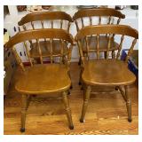 Set of 4 Barrel Back Dining Chairs