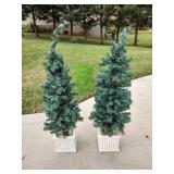 2 Prelit Christmas Trees