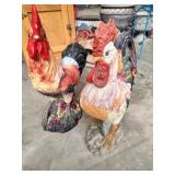 2 Rooster Statues