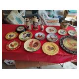 Rooster Plates, Jars, Clock