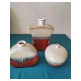 3 Matching Drip Pattern Vases