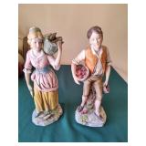 2 Homco 13" Figurines