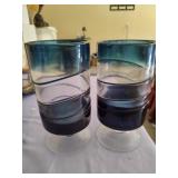 2 Glass 10" Decorative Holders