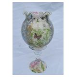 Decoupage Candle Globe 9.5" tall