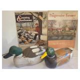 1942 Magazines & Two Wooden Ducks