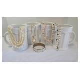 Costume Jewelry plus Cathedral Mugs