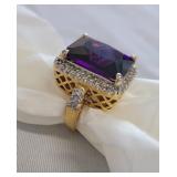 Purple Gem Ring Sz 6