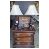Side Table, Lamps, Art & Frame Set