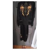 Silk 2pc Outfit from Japan w/ Wooden Shoes