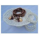 Pedestal Plate w/ Costume Jewelry