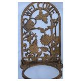 Cast Iron Welcome Garden Sign Plant Holder