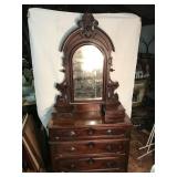 Walnut Victorian Glove Box Dresser
