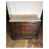 4 Drawer Marble Top Victorian Dresser Base