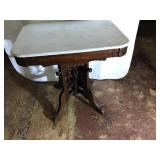 Walnut East Lake Marble Top Parlor Table