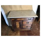 Marble Top Walnut Victorian Wash Stand