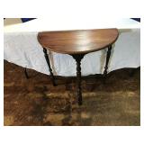 Walnut Half Moon Foyer Table