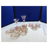 Pink Depression Etched, Rose & Plain Dishes