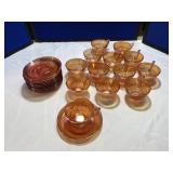 Carnival Glass Cups & Saucers