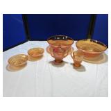 Carnival Glass 7 Pcs Set