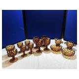 Selection of Amber Glass Ware