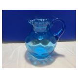Blue Coin Dot Victorian Pitcher
