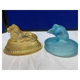 2 Powder Lids: 1 Lion & 1 Boar