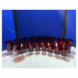 24 Pcs Set of Ruby Red Stemware