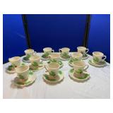 Christmas China Cups & Saucers Set